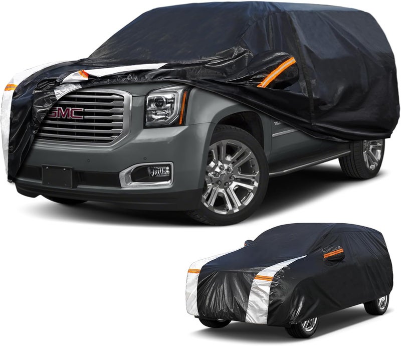 Cotryvox Large SUV Car Cover for GMC Yukon 100% Waterproof All Weather, Heavy Duty Outdoor Full Exterior Covers Rain Sun Wind UV Protection. - Image 1